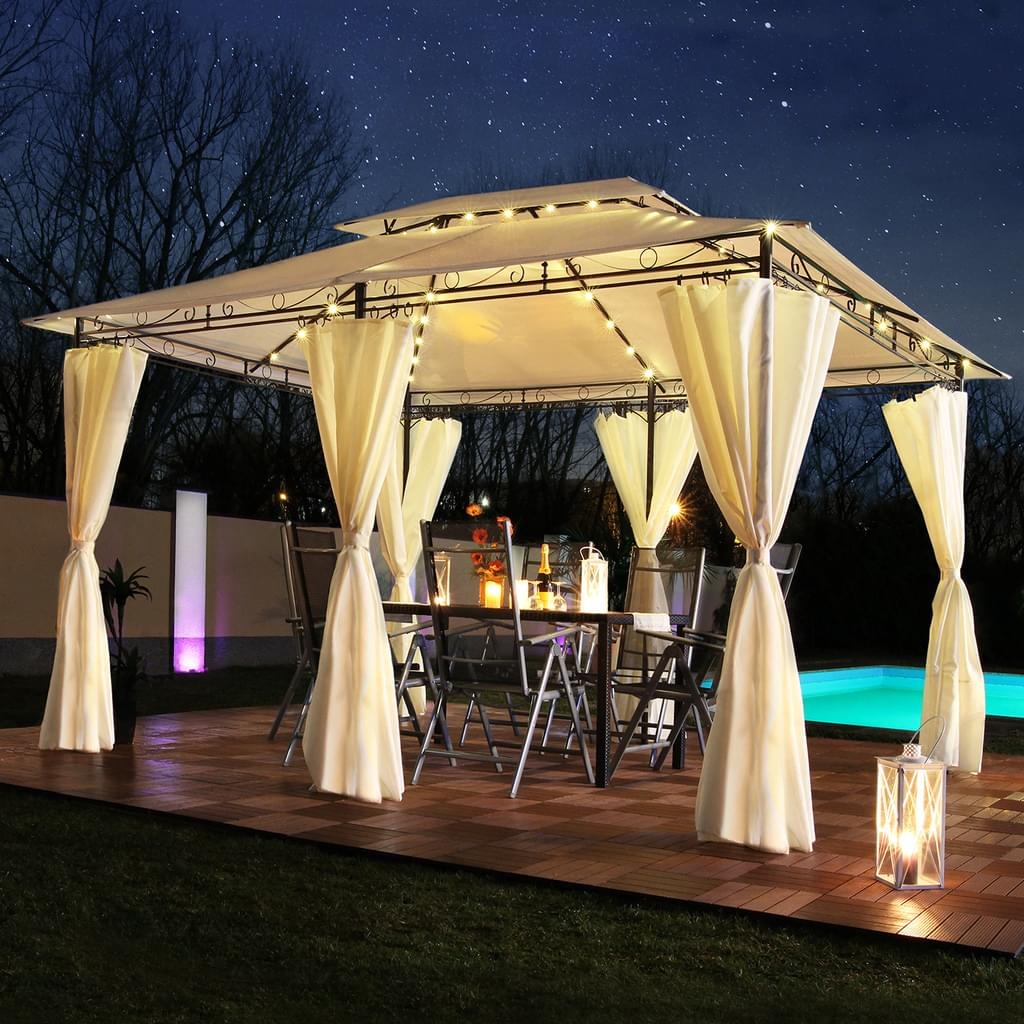 Secure garden gazebos with magnets